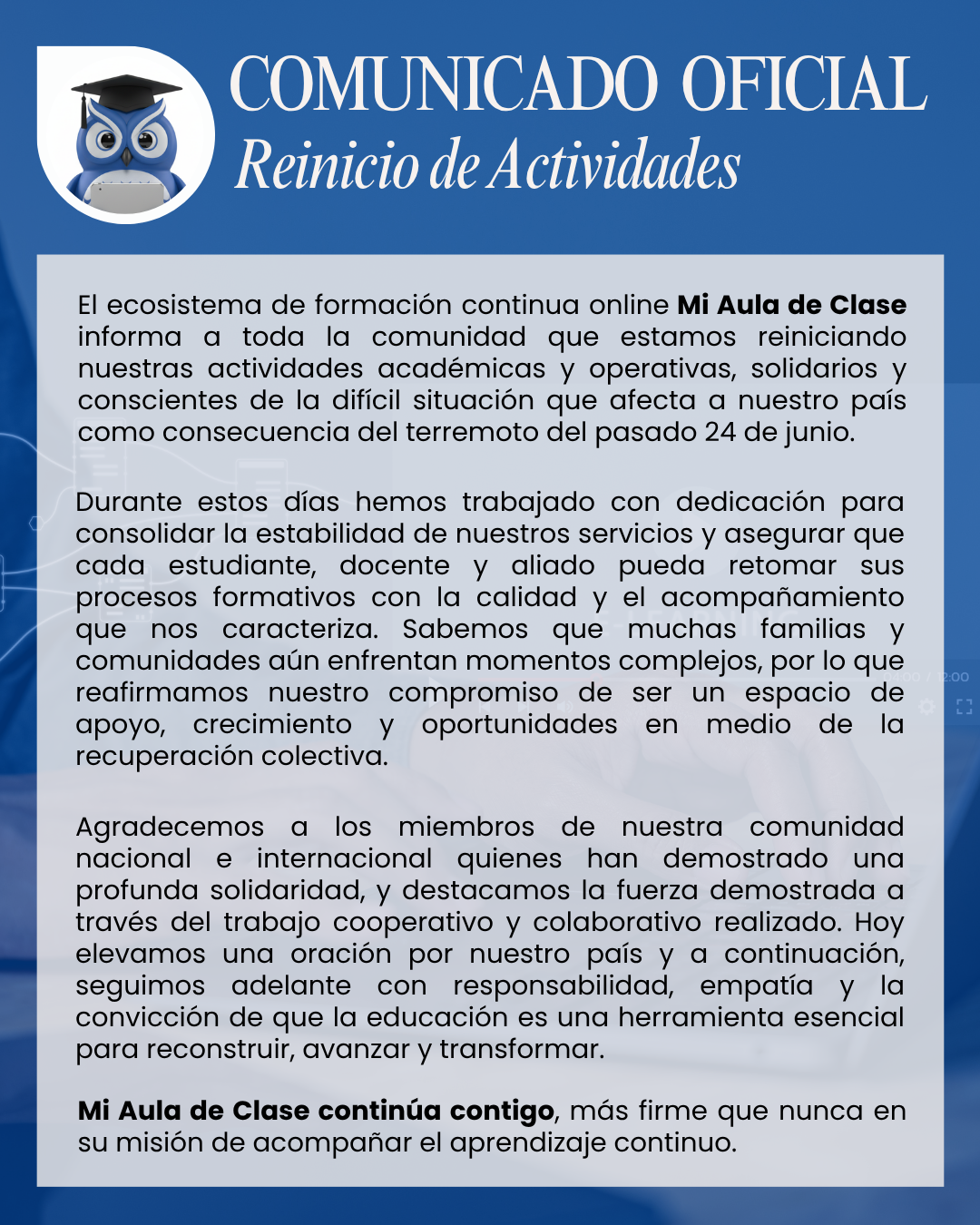 Comunicado Oficial
